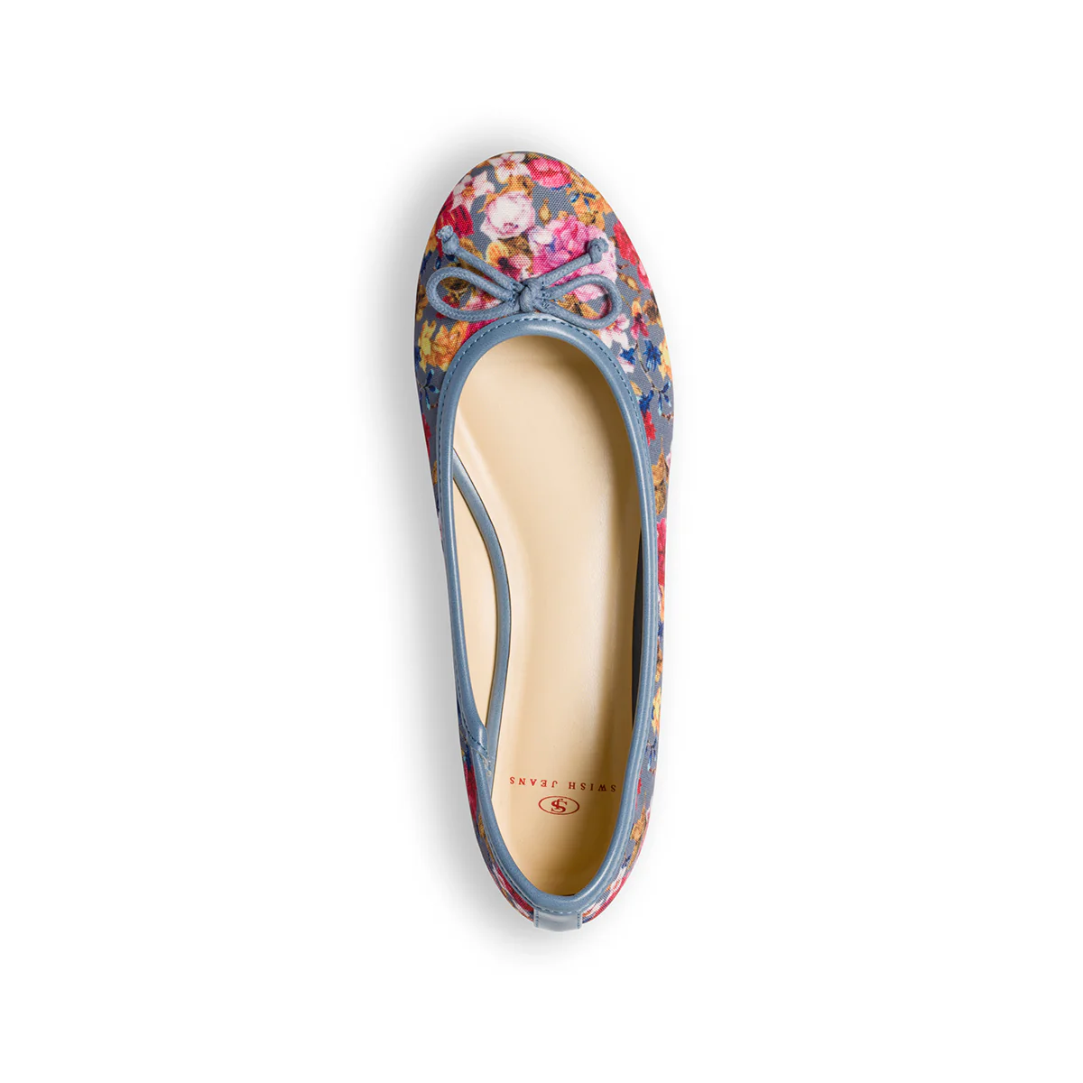 Ballerine blu in tessuto con stampa floreale e fiocchetto Swish Jeans - Image 7
