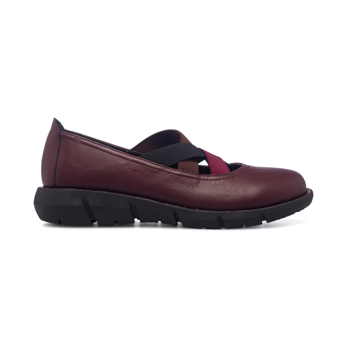 Ballerine bordeaux da donna con fascette colorate P Eco Friendly