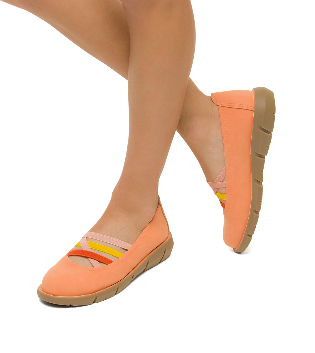 Ballerine arancioni da donna in nubuck P Eco Friendly
