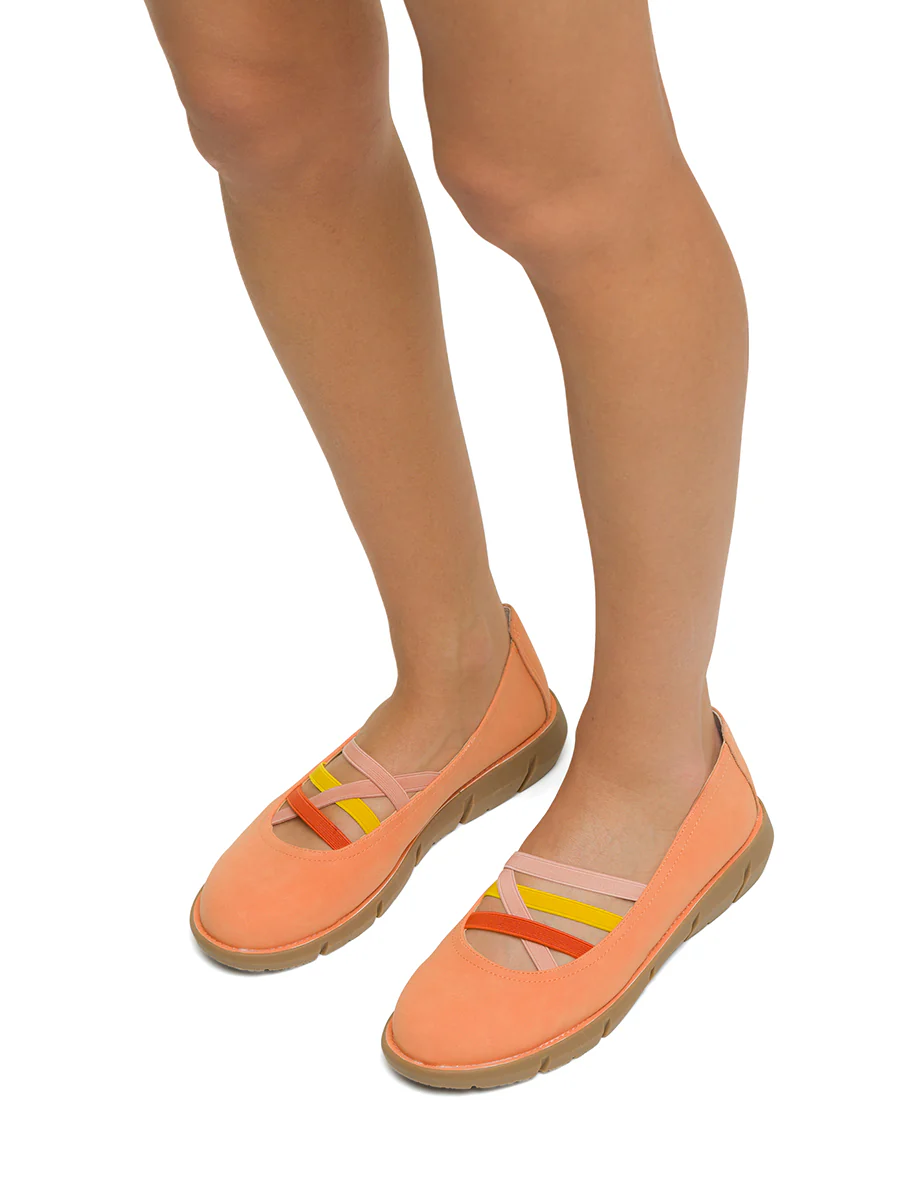 Ballerine arancioni da donna in nubuck P Eco Friendly - Image 11