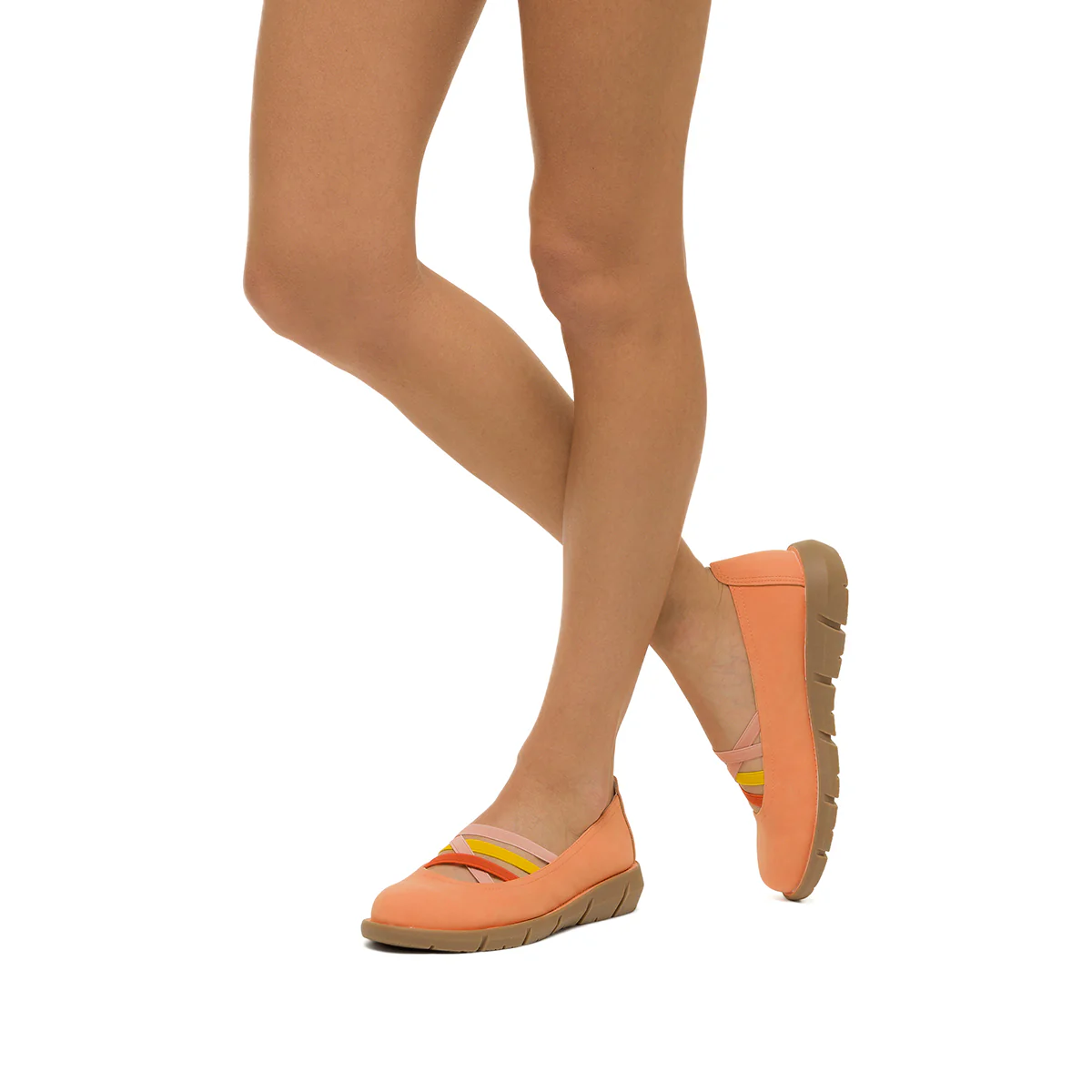 Ballerine arancioni da donna in nubuck P Eco Friendly - Image 5