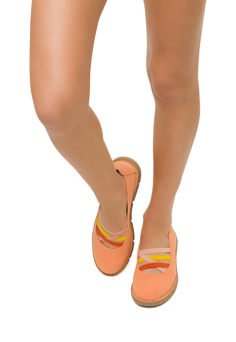Ballerine arancioni da donna in nubuck P Eco Friendly - Image 7