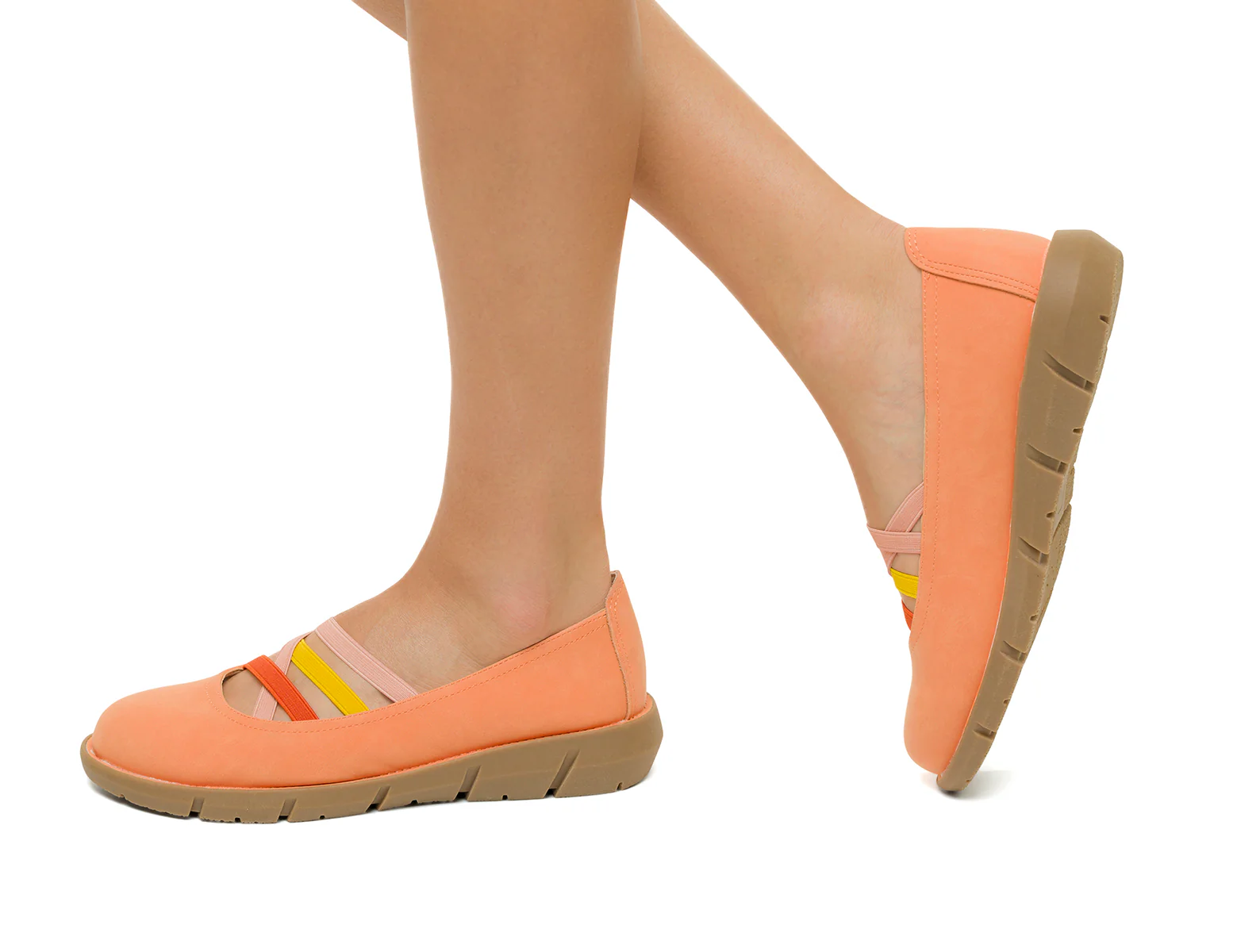 Ballerine arancioni da donna in nubuck P Eco Friendly - Image 9