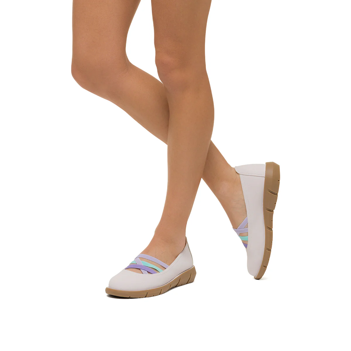 Ballerine bianche da donna in nubuck P Eco Friendly - Image 4