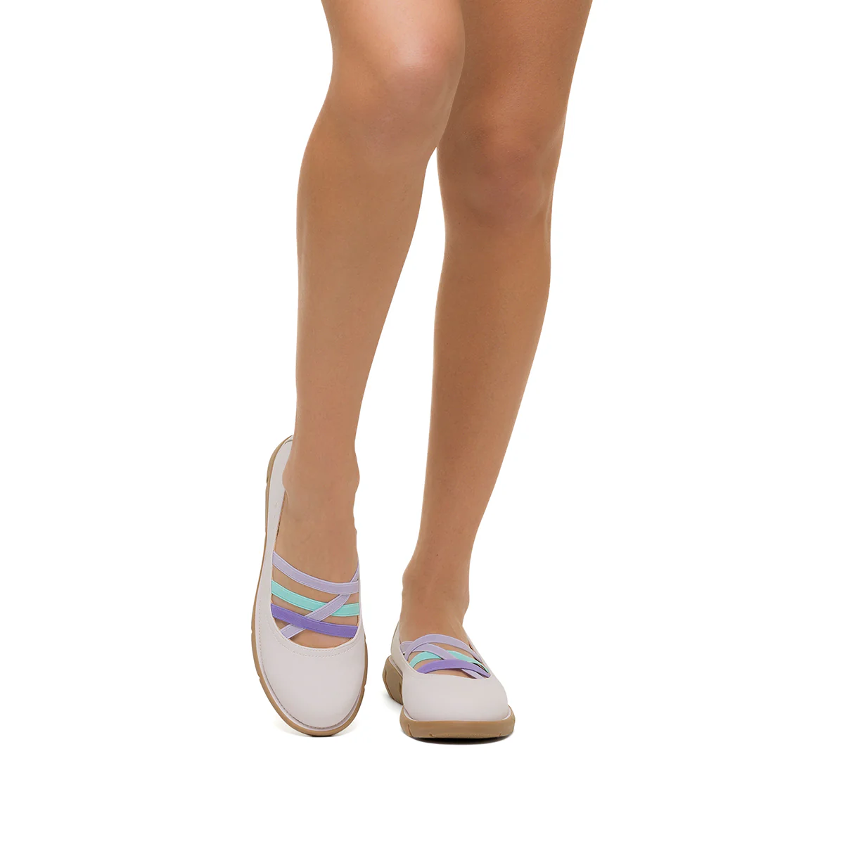 Ballerine bianche da donna in nubuck P Eco Friendly - Image 9