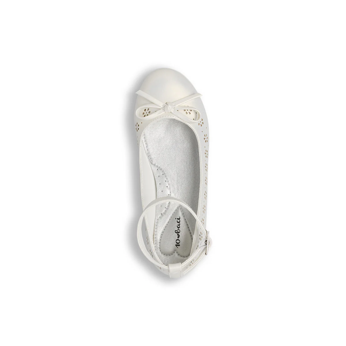 Ballerine da Bambina avorio con trafori floreali Dieci Baci - Image 5
