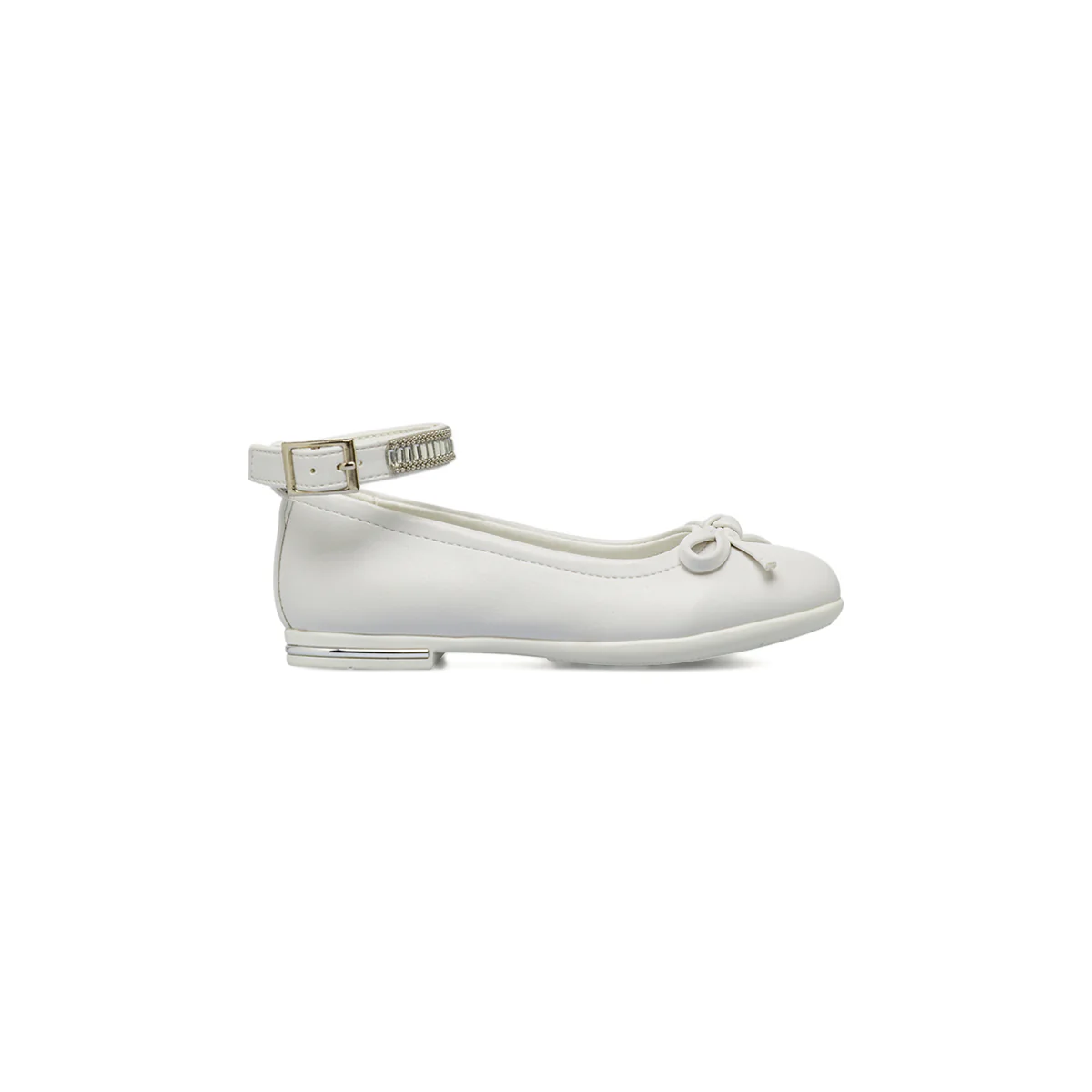 Ballerine da Bambina Bianche con cinturino strass Dieci Baci