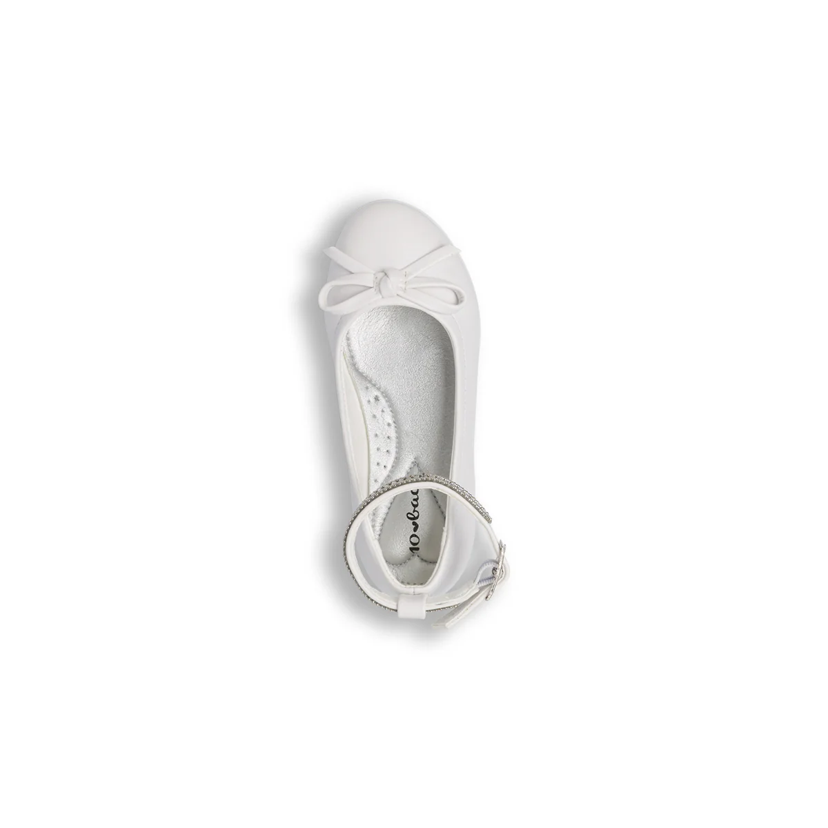 Ballerine da Bambina Bianche con cinturino strass Dieci Baci - Image 5
