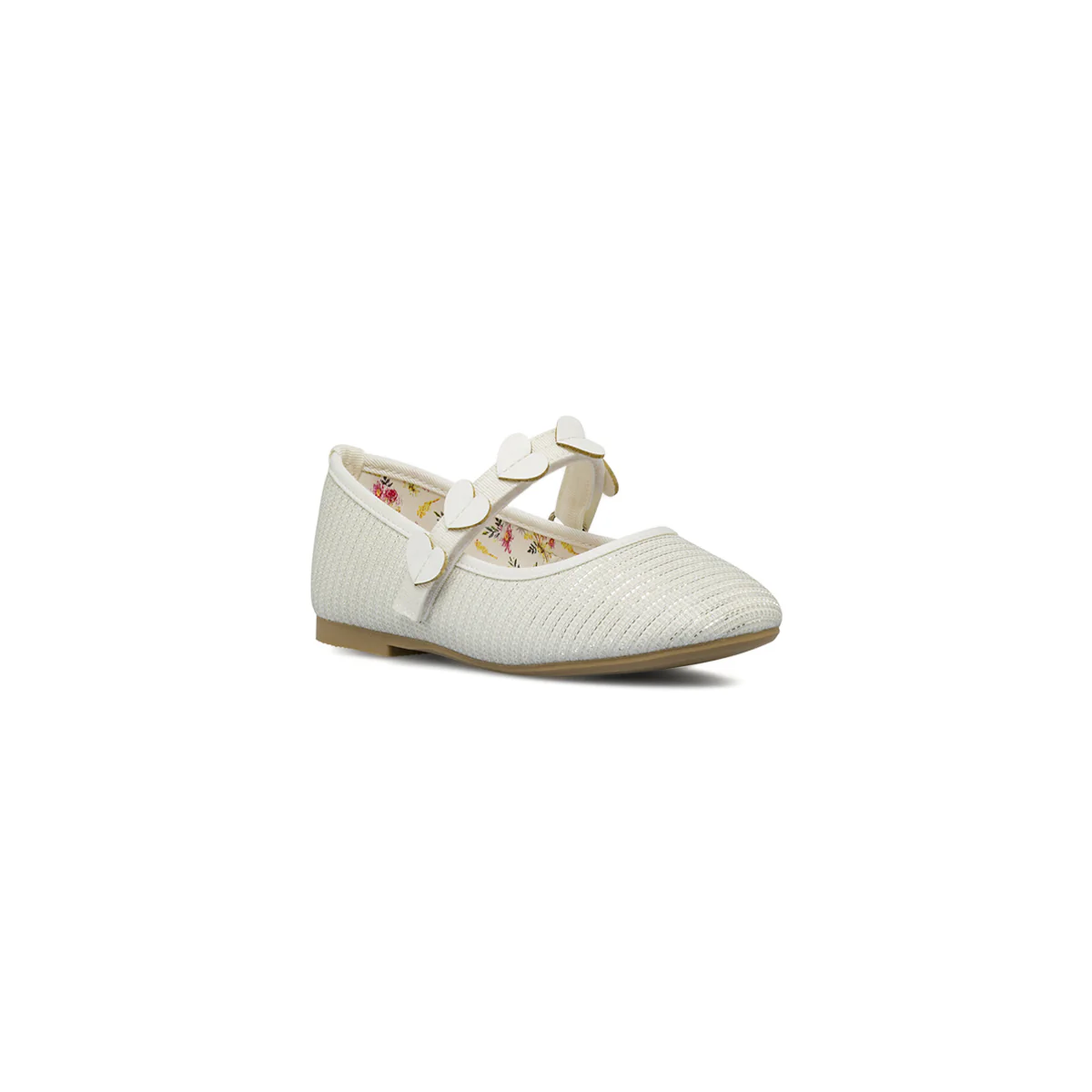 Ballerine da Bambina bianche con texture glitterata Dieci Baci - Image 2