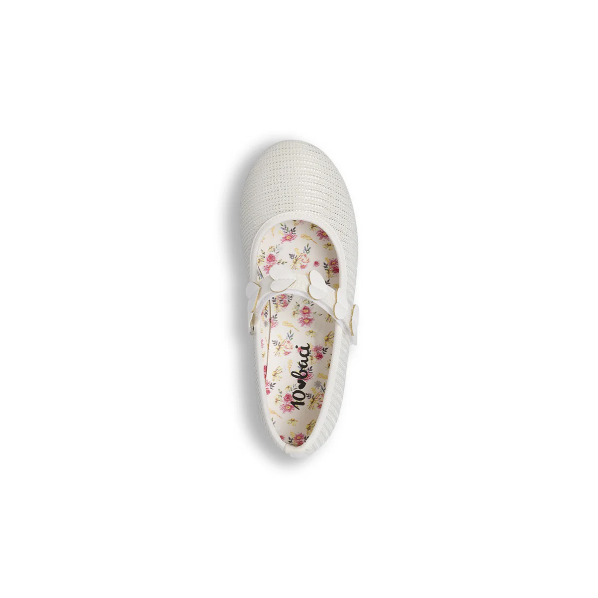Ballerine da Bambina bianche con texture glitterata Dieci Baci - Image 5