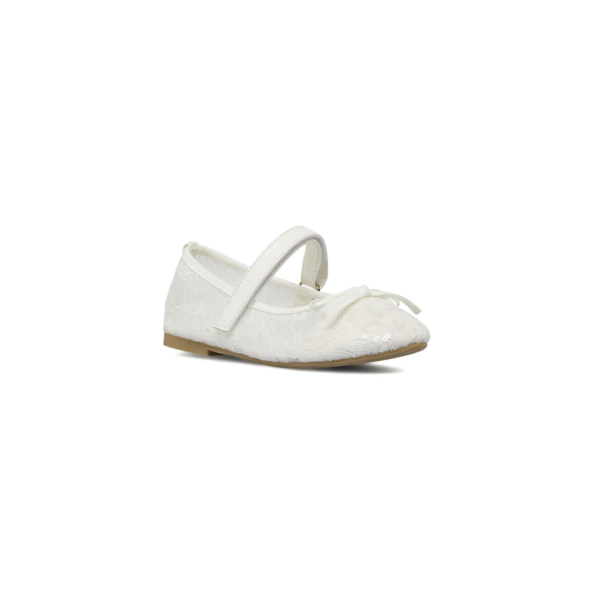 Ballerine da bambina bianche in pizzo con paillettes Dieci Baci - Image 2