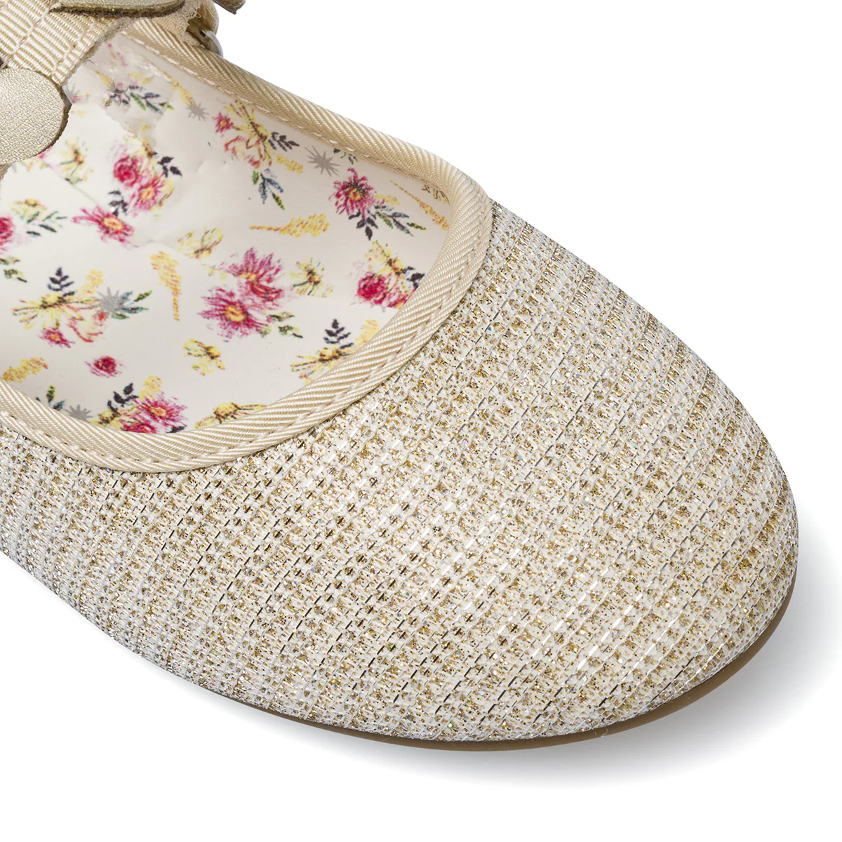 Ballerine da Bambina oro con glitter e cinturino Dieci Baci - Image 4