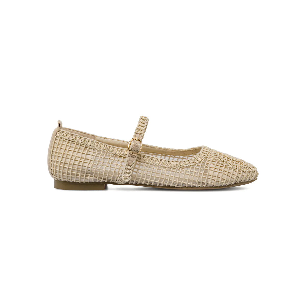 Ballerine da donna beige con cinturino intrecciate Swish Jeans
