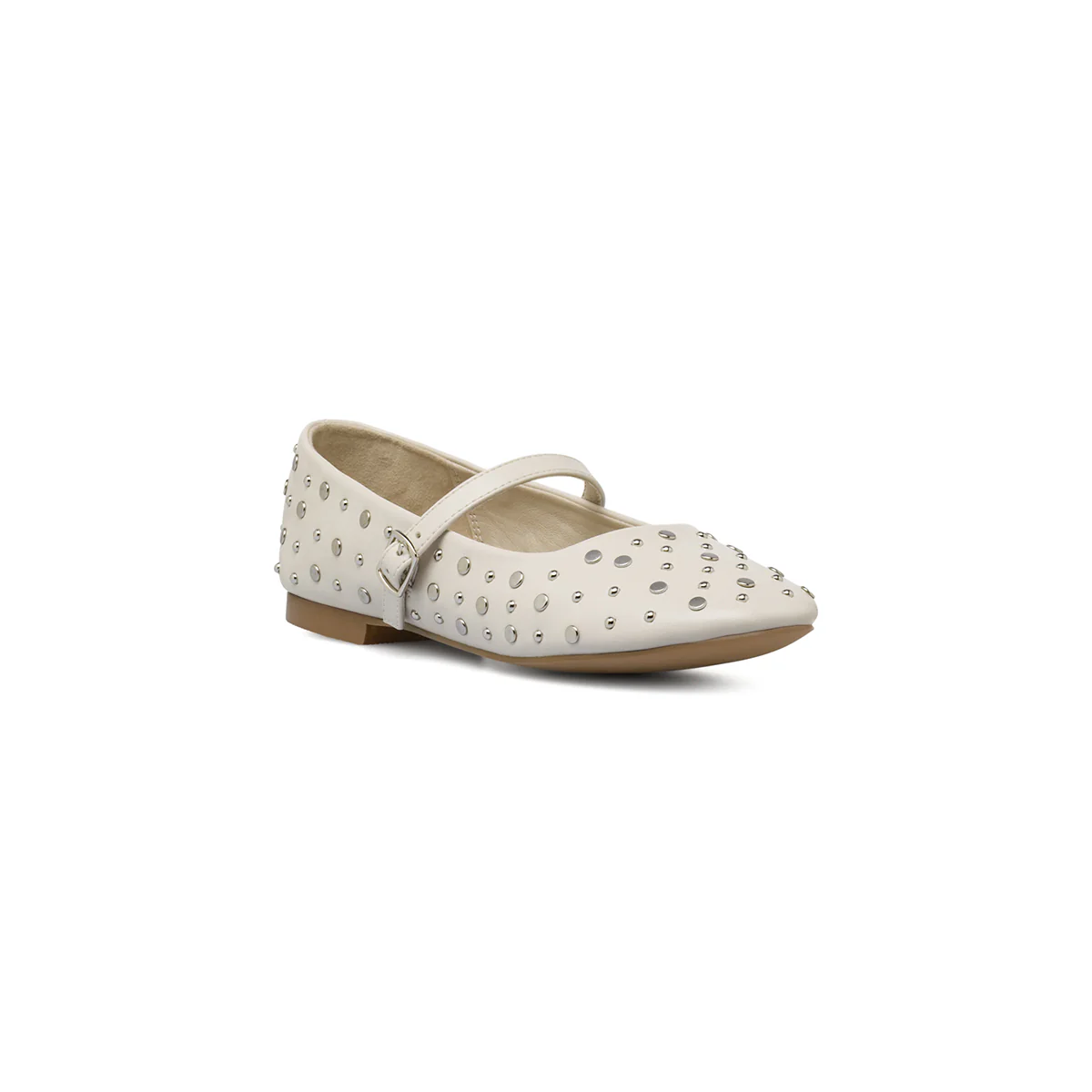 Ballerine da donna bianche con borchie e cinturino Swish Jeans - Image 2