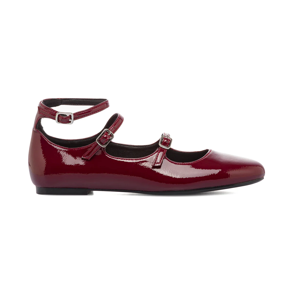 Ballerine Mary Jane da donna bordeaux burgundy con cinturini Swish Jeans - Image 4