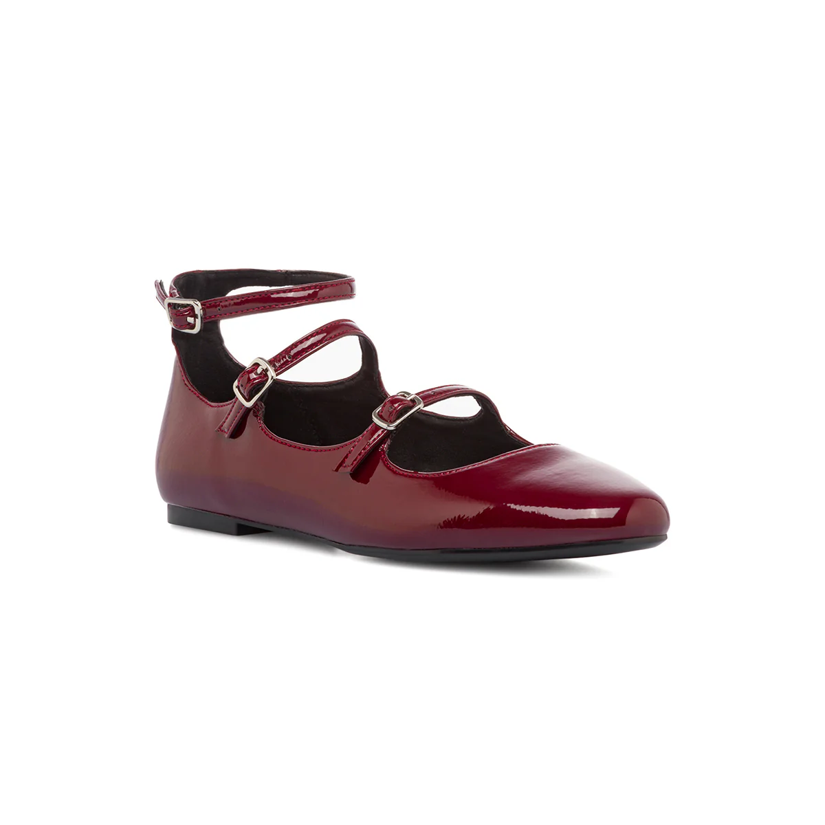 Ballerine Mary Jane da donna bordeaux burgundy con cinturini Swish Jeans - Image 5