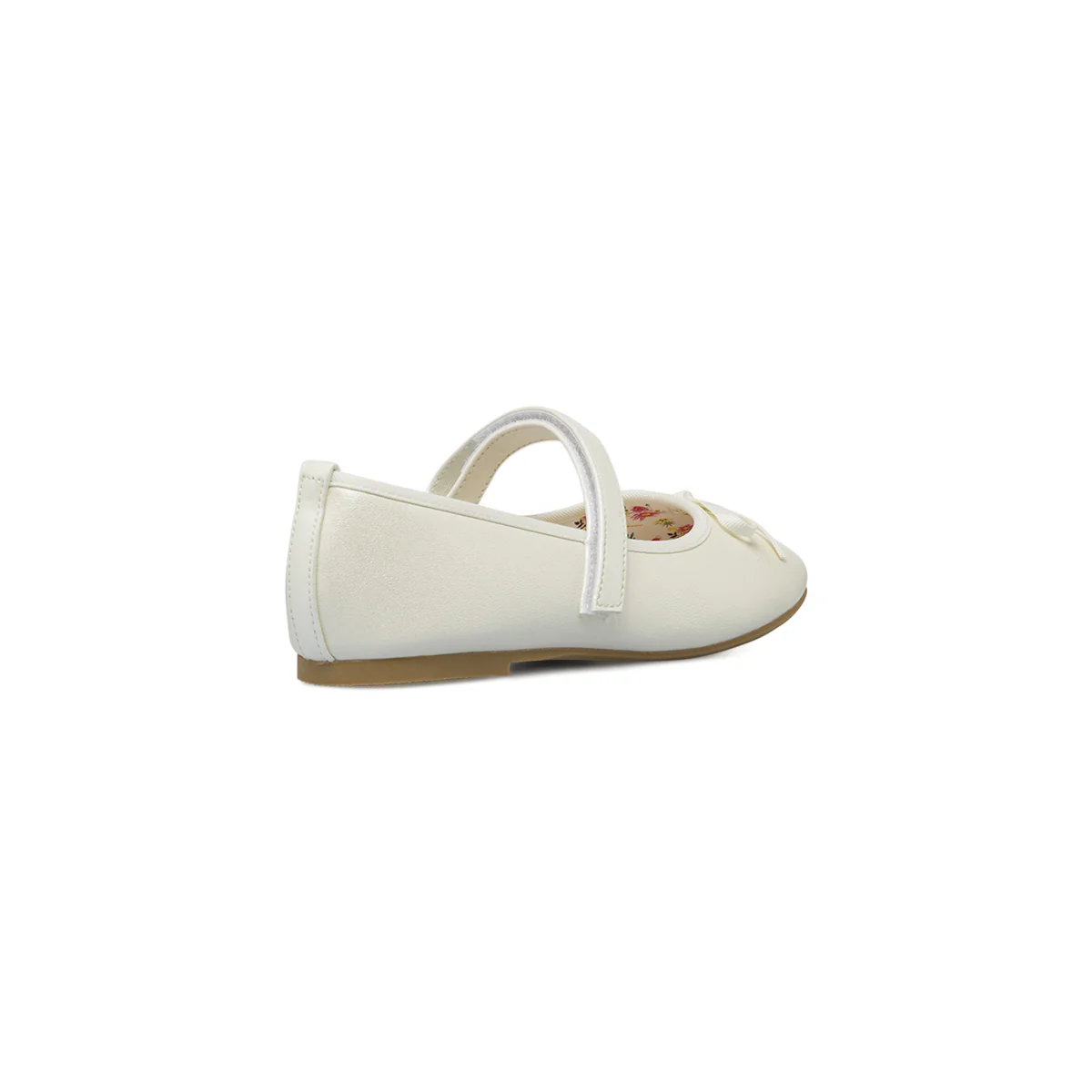 Ballerine da ragazza bianco effetto perlato Dieci Baci con cinturino - Image 3