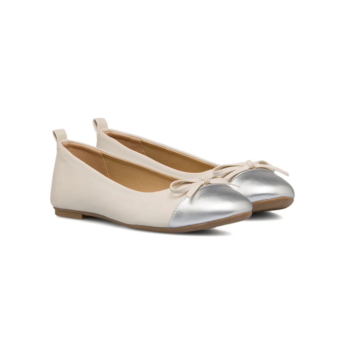 Ballerine gioiello da donna  nude con punta argento Lora Ferres