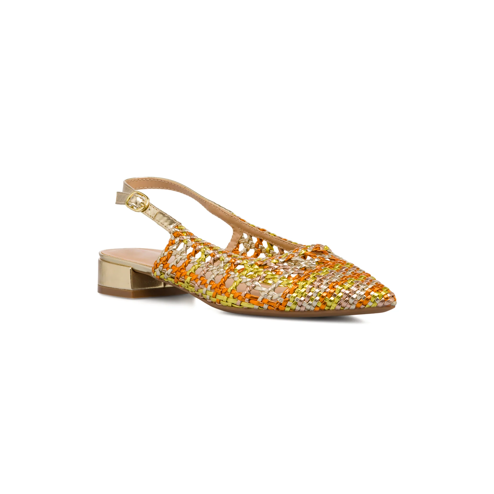 Ballerine gioiello slingback da Donna oro effetto intrecciato con cinturino Swish Jeans - Image 2