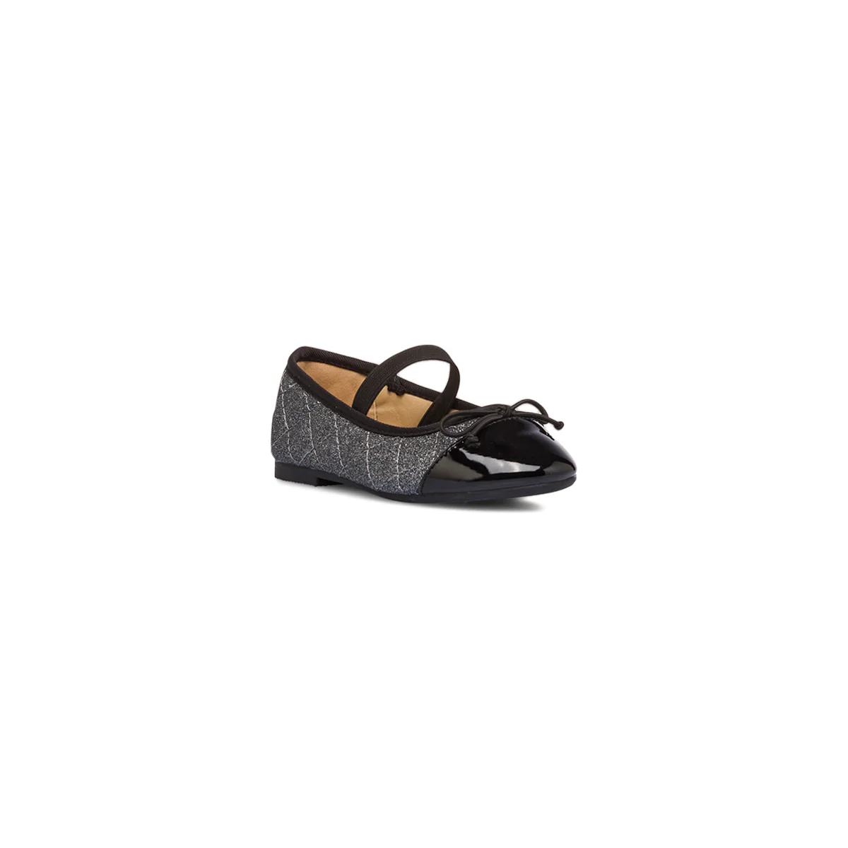Ballerine glitter grigio da bambina con fiocco Le Scarpe di Alice - Image 2