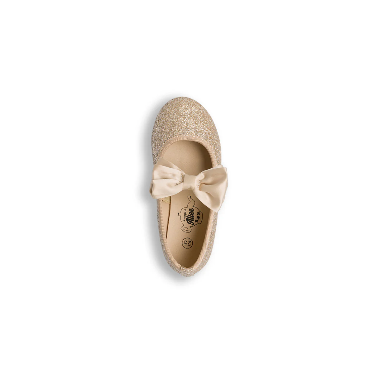 Ballerine glitter oro da bambina con fiocco Le Scarpe di Alice - Image 6