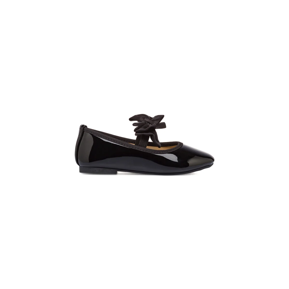 Ballerine in vernice nere da bambina con fiocco Le Scarpe di Alice