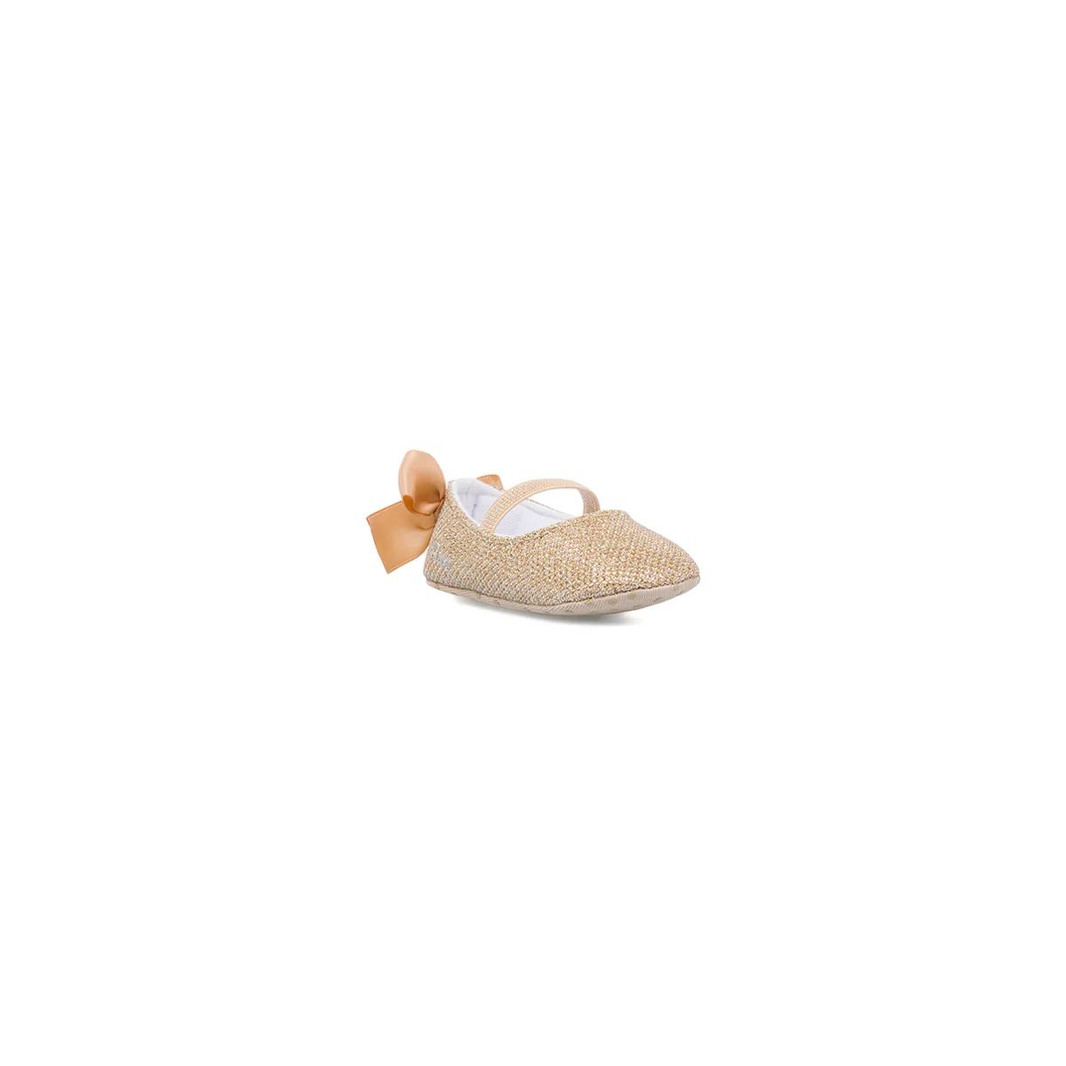 Ballerine neonata Chicco oro con glitter e fiocco in raso - Image 2