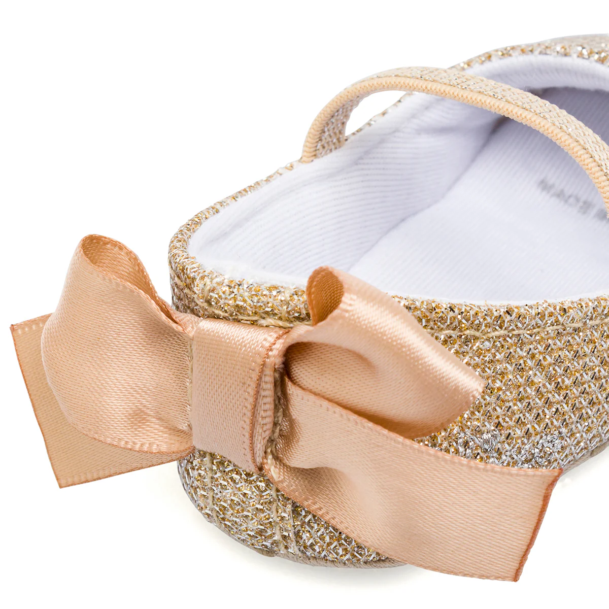 Ballerine neonata Chicco oro con glitter e fiocco in raso - Image 5