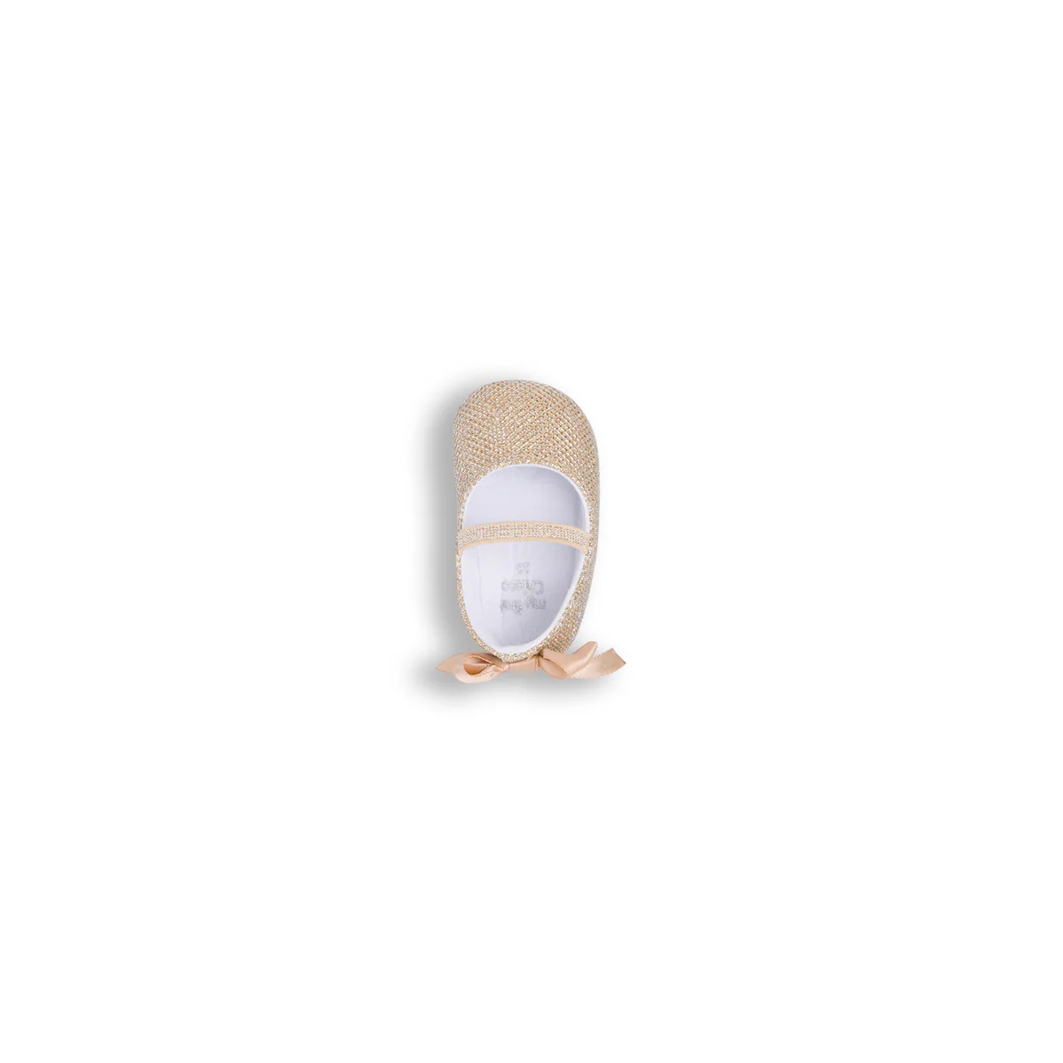 Ballerine neonata Chicco oro con glitter e fiocco in raso - Image 6