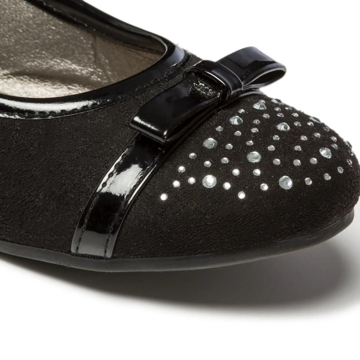 Ballerine nere con piccole borchie argento e cinturino 10 Baci - Image 5
