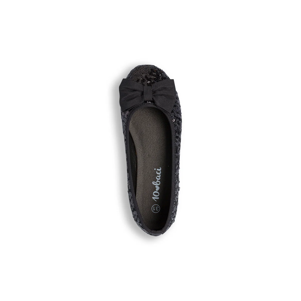 Ballerine nere da Bambina con fiocco e paillettes Dieci Baci - Image 6