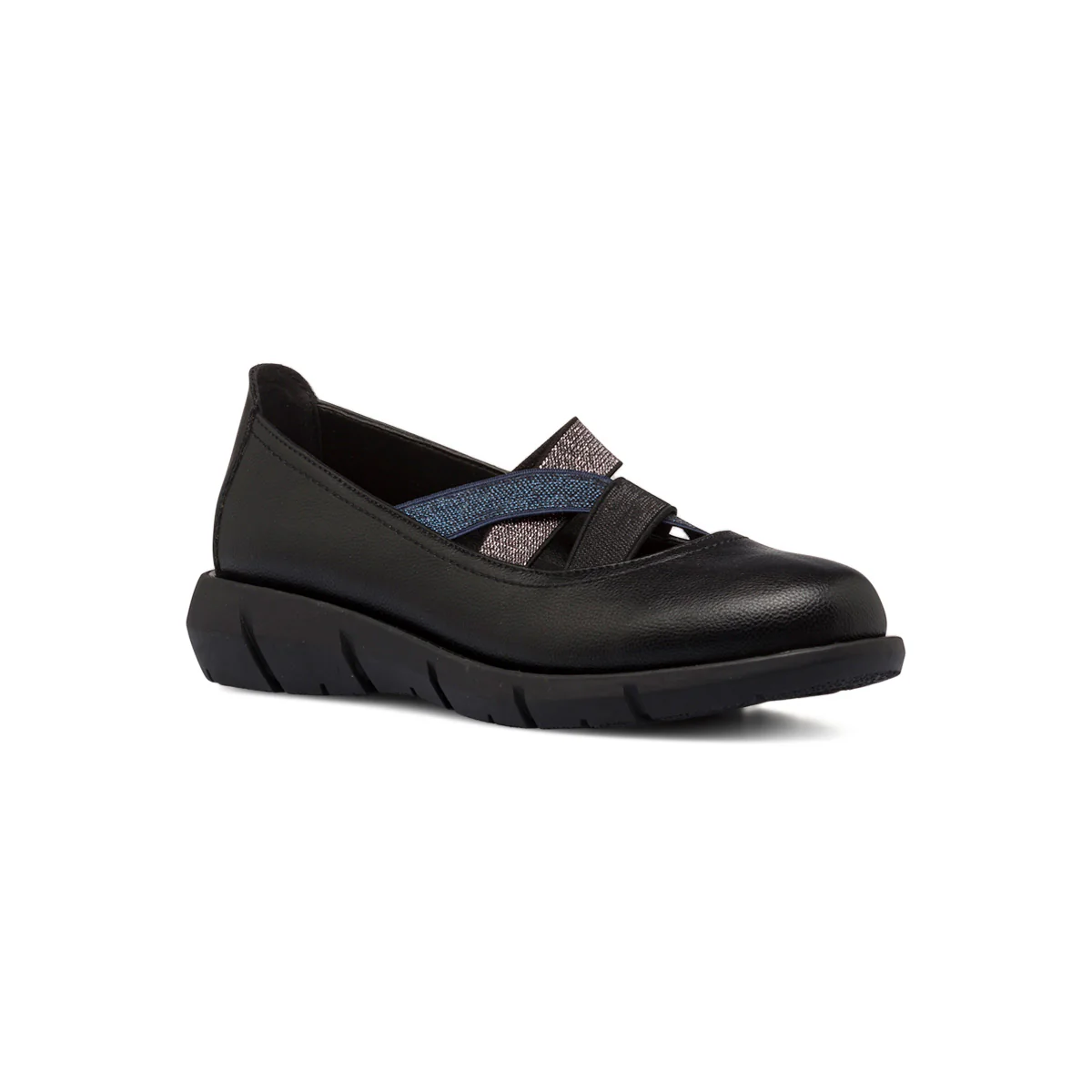 Ballerine nere da donna con cinturini elastici P Eco Friendly - Image 2