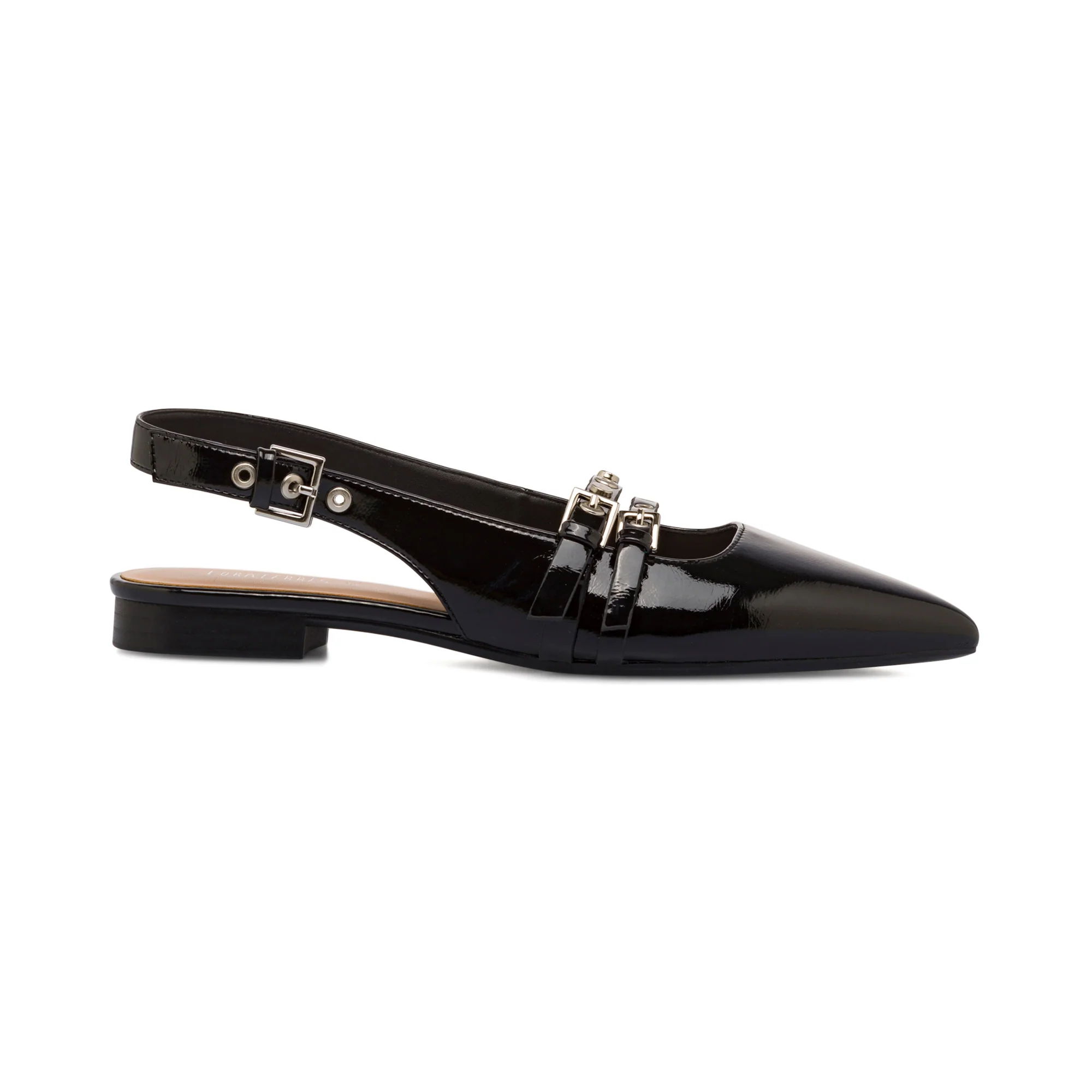 Ballerine nere da Donna con fibbie e borchie Lora Ferres