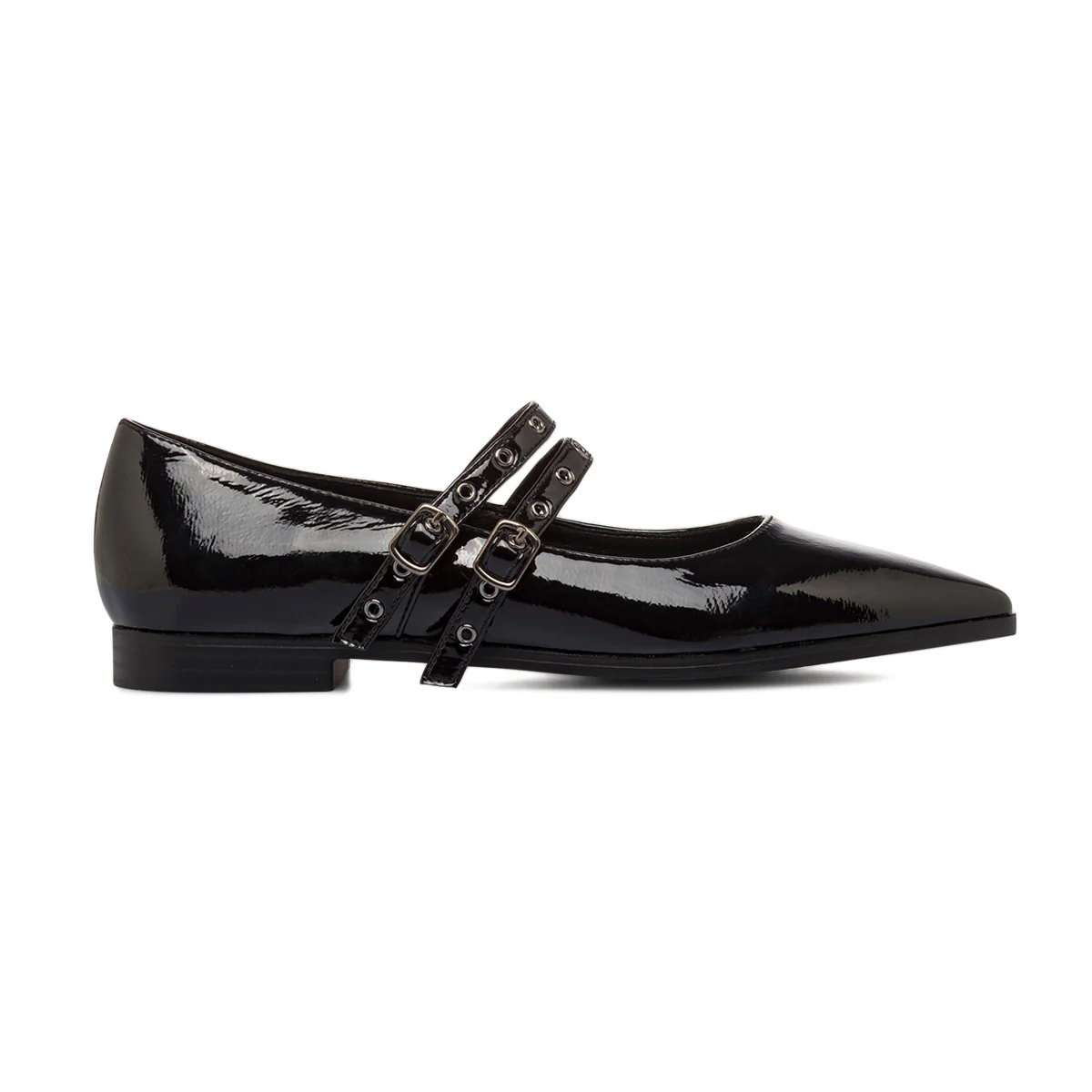 Ballerine nere da Donna con fibbie effetto vernice Lora Ferres - Image 4