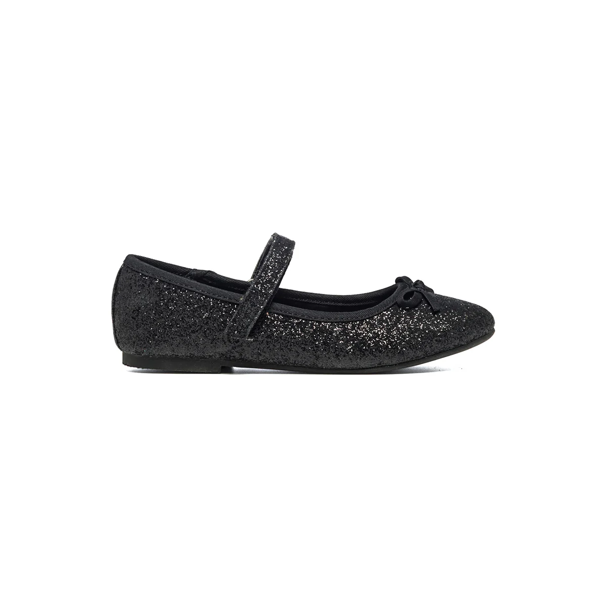 Ballerine nere effetto glitterato con cinturino Le scarpe di Alice