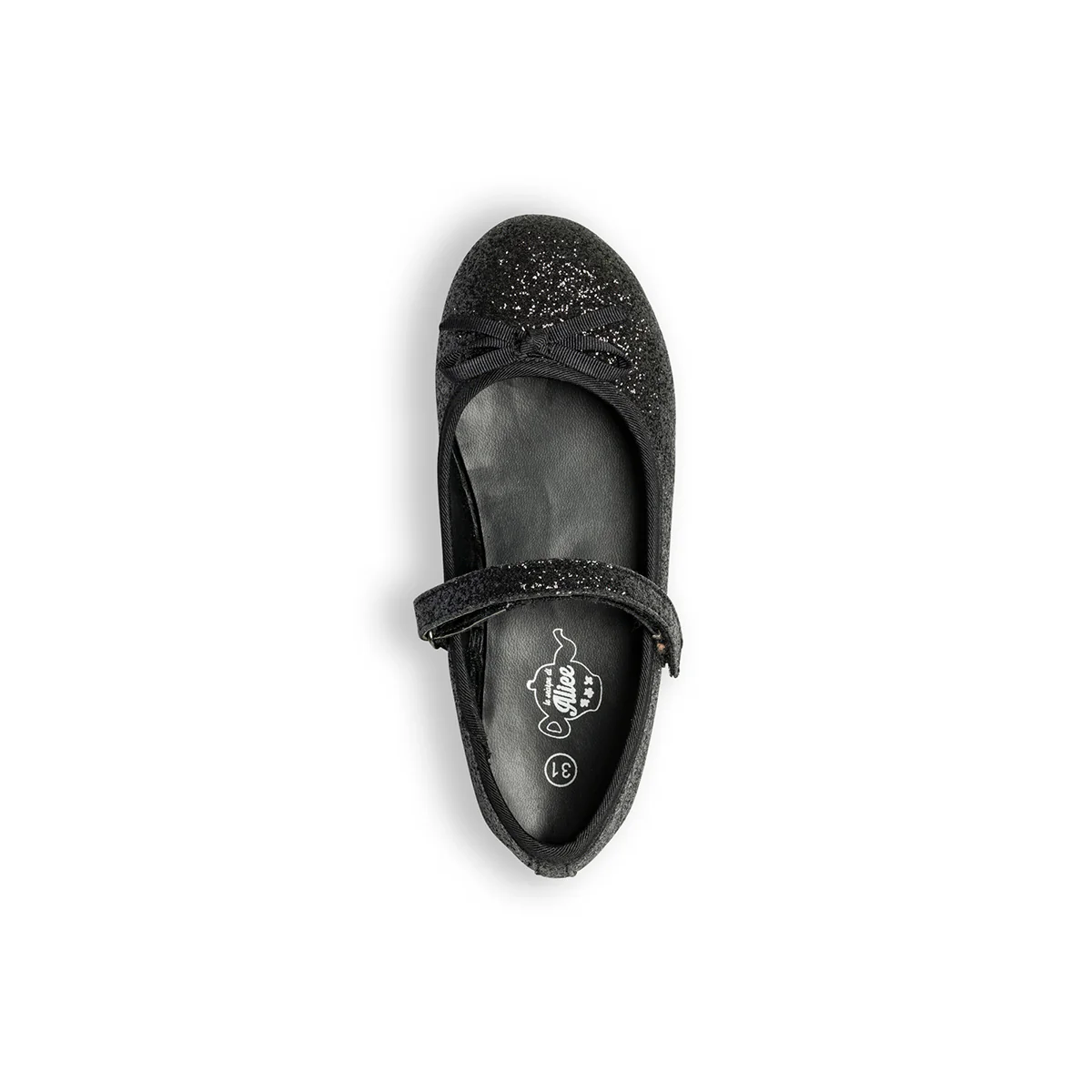 Ballerine nere effetto glitterato con cinturino Le scarpe di Alice - Image 8