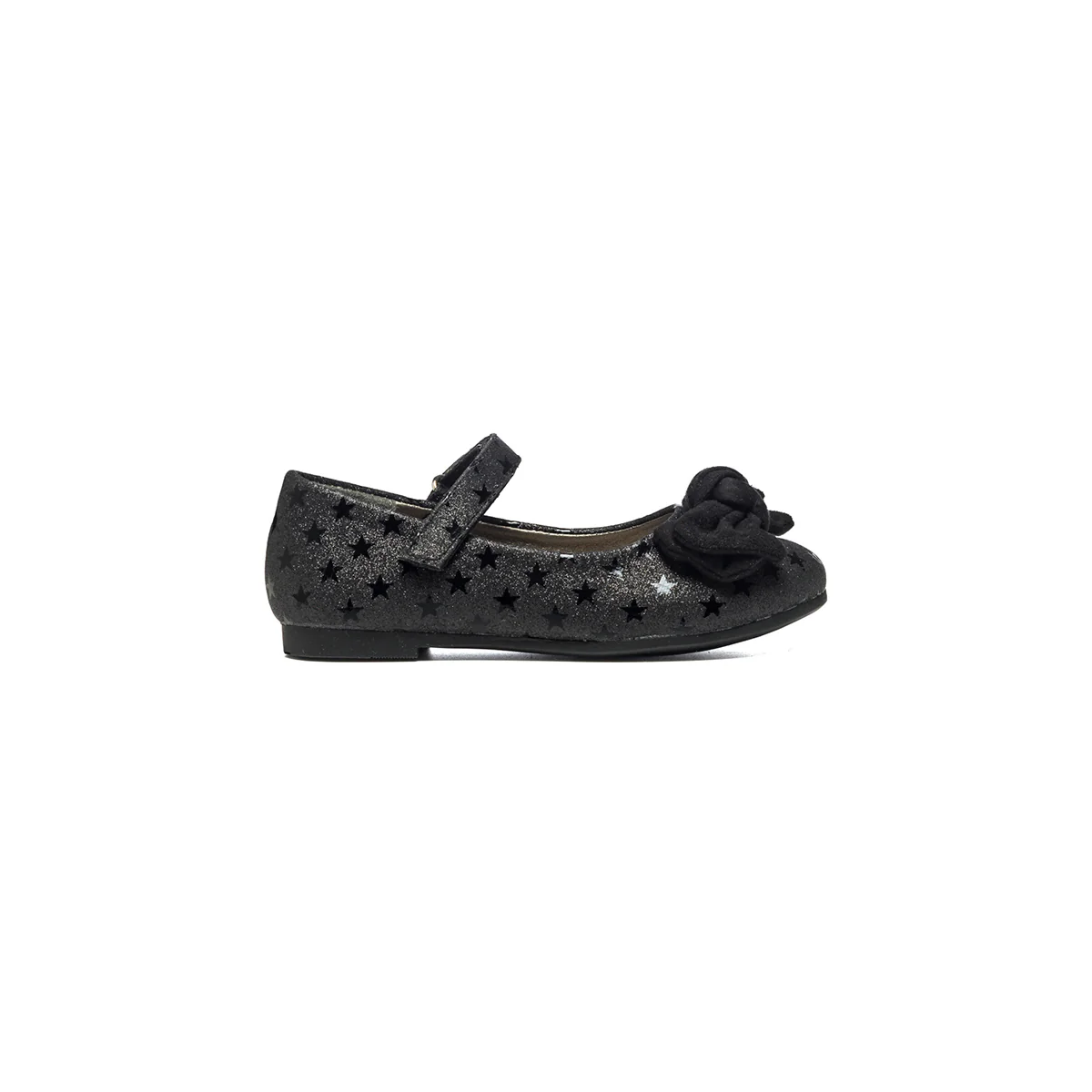Ballerine nere effetto glitterato con fiocco Le scarpe di Alice