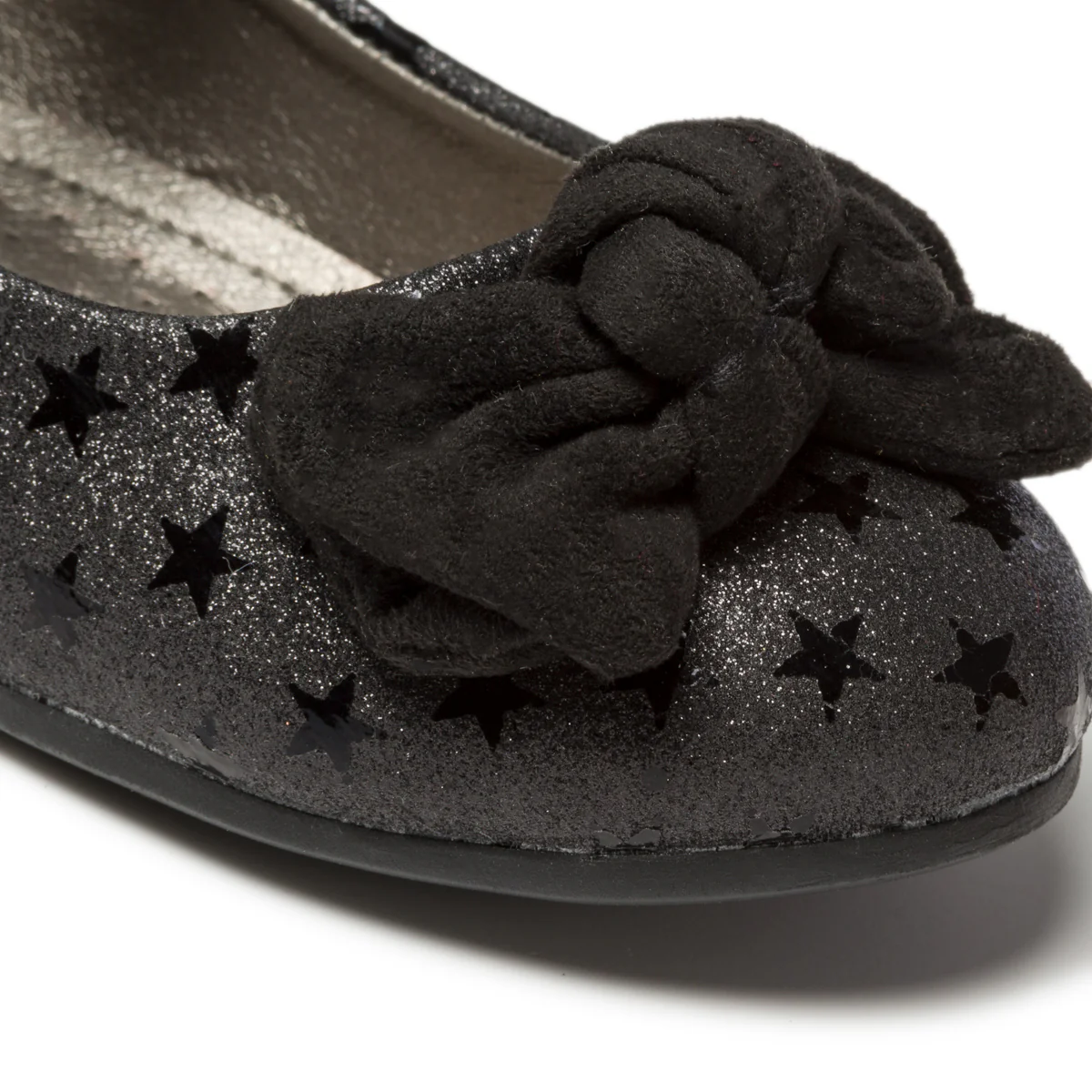 Ballerine nere effetto glitterato con fiocco Le scarpe di Alice - Image 5