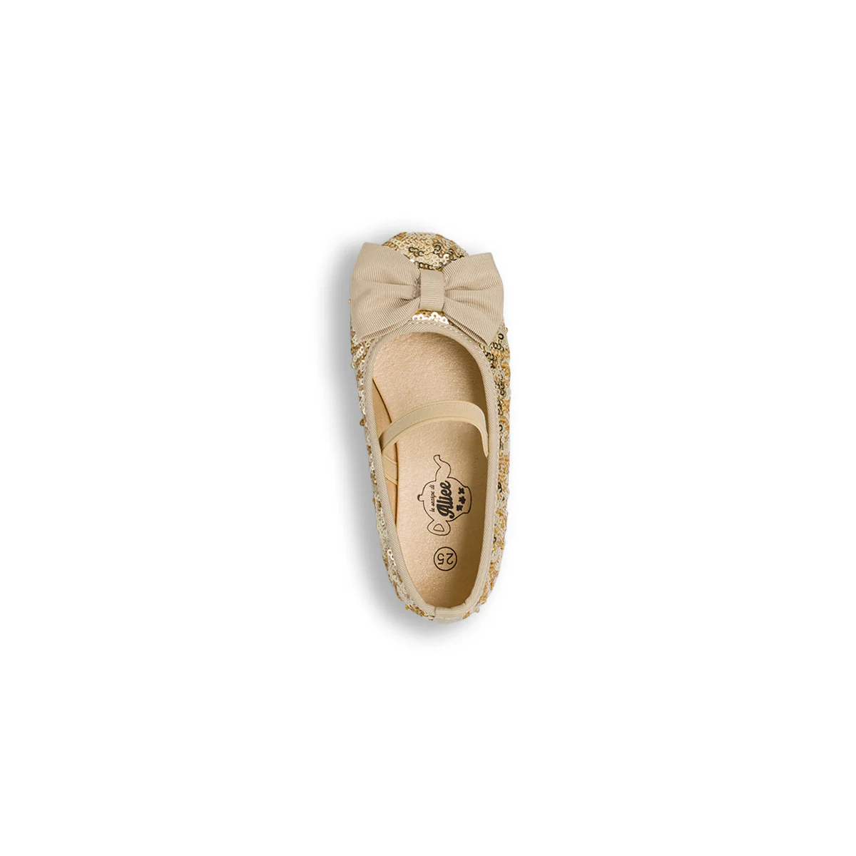 Ballerine oro con paillettes e fiocco da Bambina Dieci Baci - Image 4