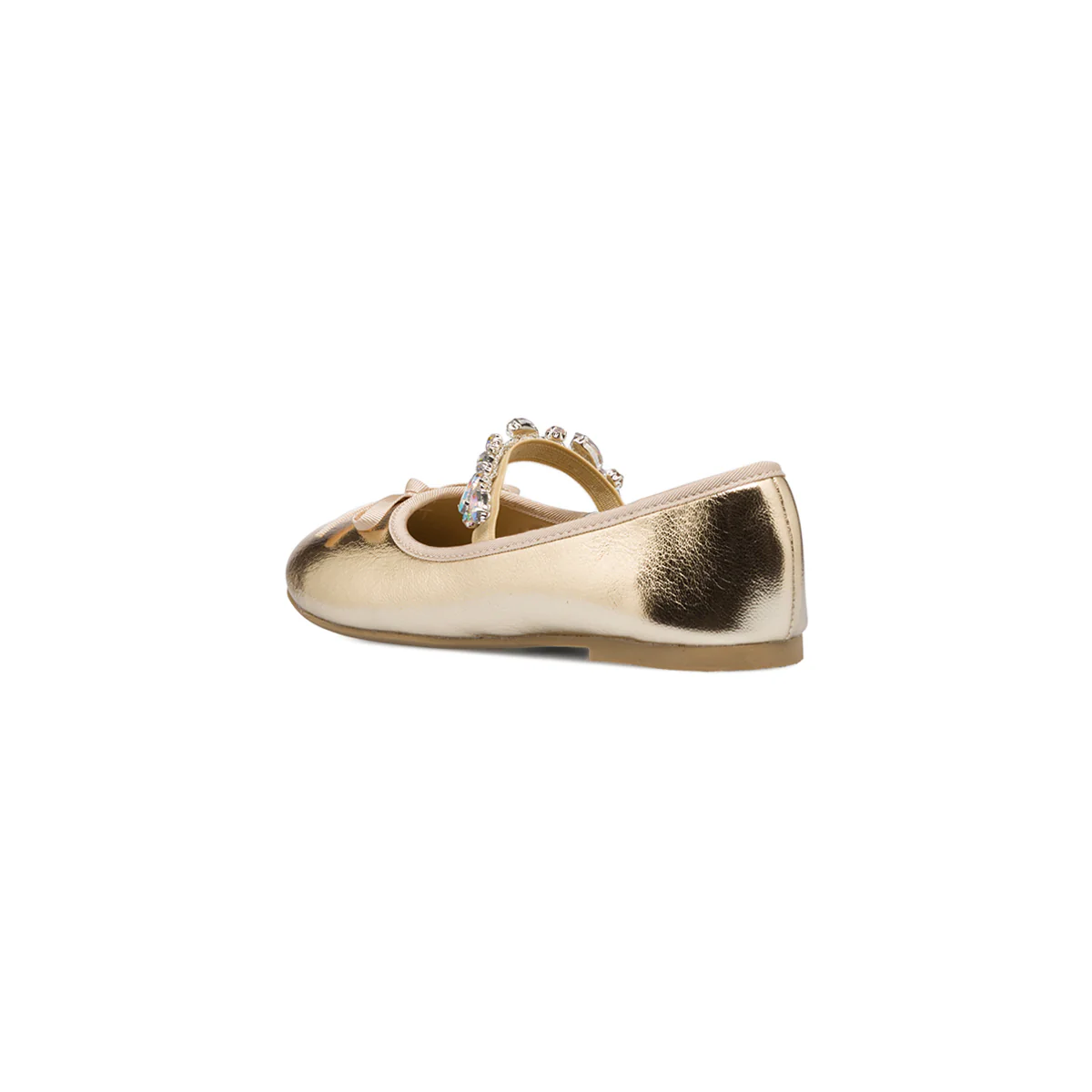 Ballerine oro effetto laminato da bambina con perline Le scarpe di Alice - Image 4