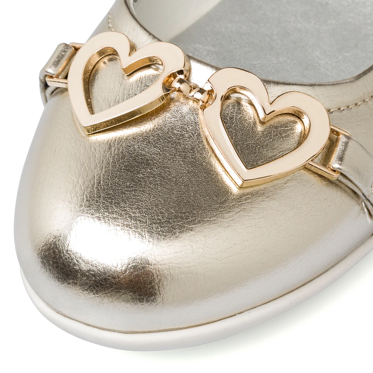 Ballerine oro effetto laminato da ragazza con cuoricini 10 Baci - Image 6