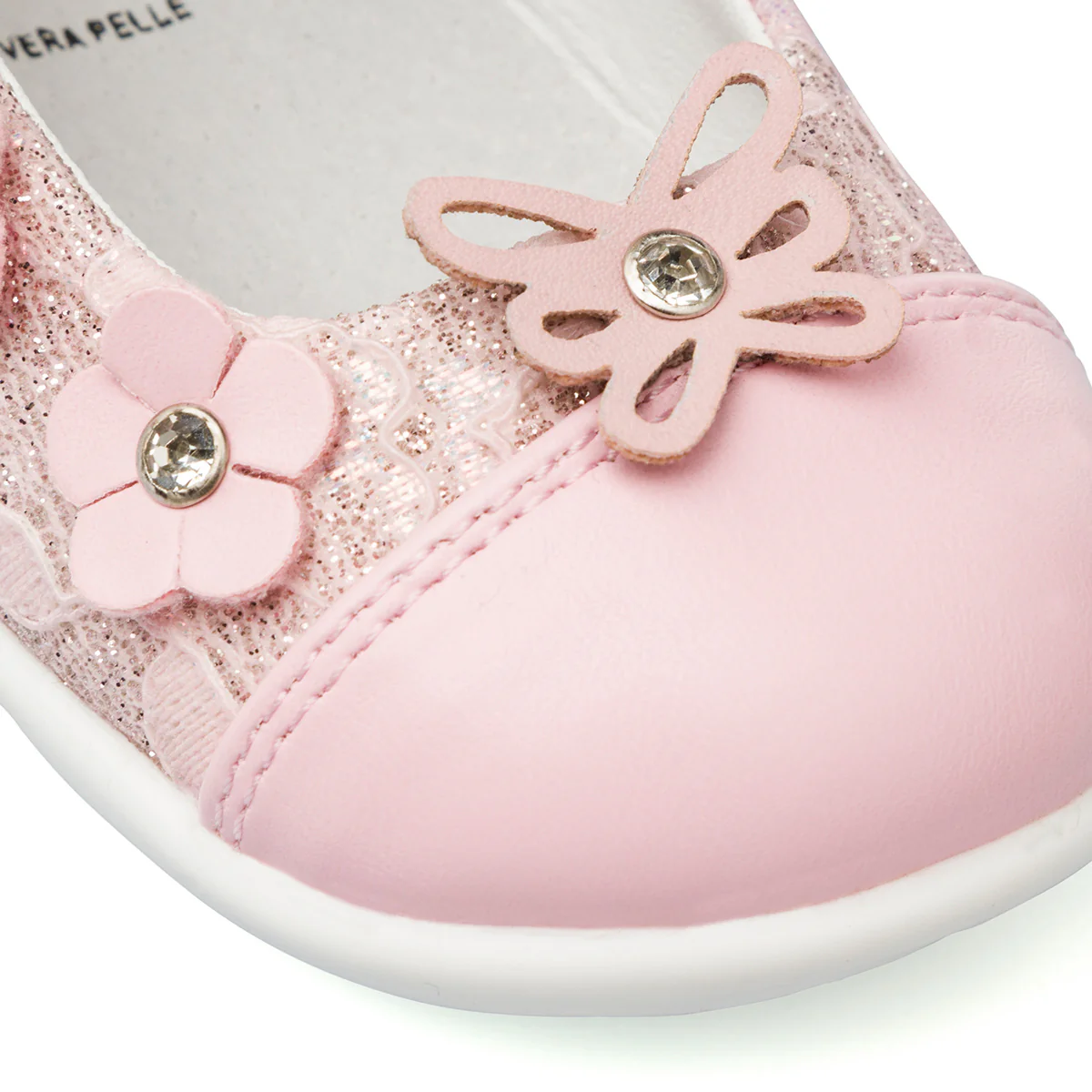 Ballerine Primi passi rosa da bambina con fiori Le scarpe di Alice - Image 3