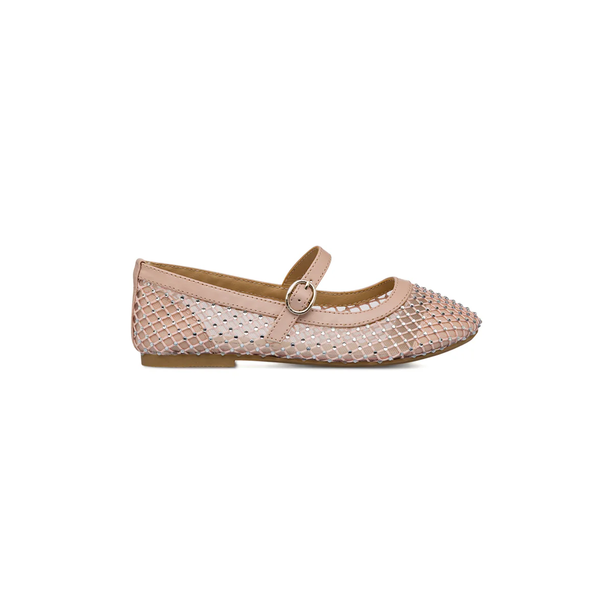 Ballerine rosa con tramatura a Rete da Bambina e Ragazza Dieci Baci con dettagli glitter
