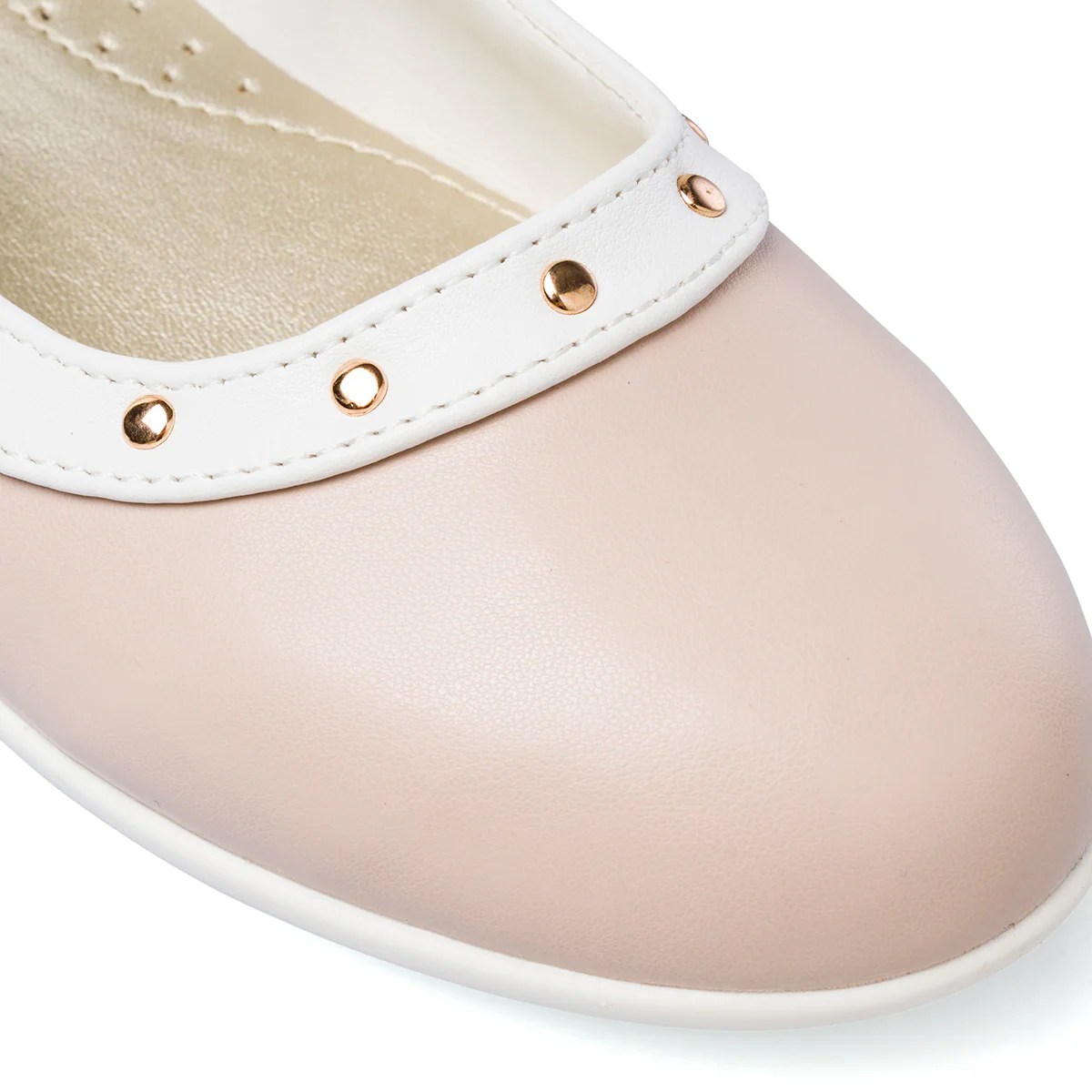 Ballerine rosa da bambina con dettagli bianchi e borchie Dieci Baci - Image 5