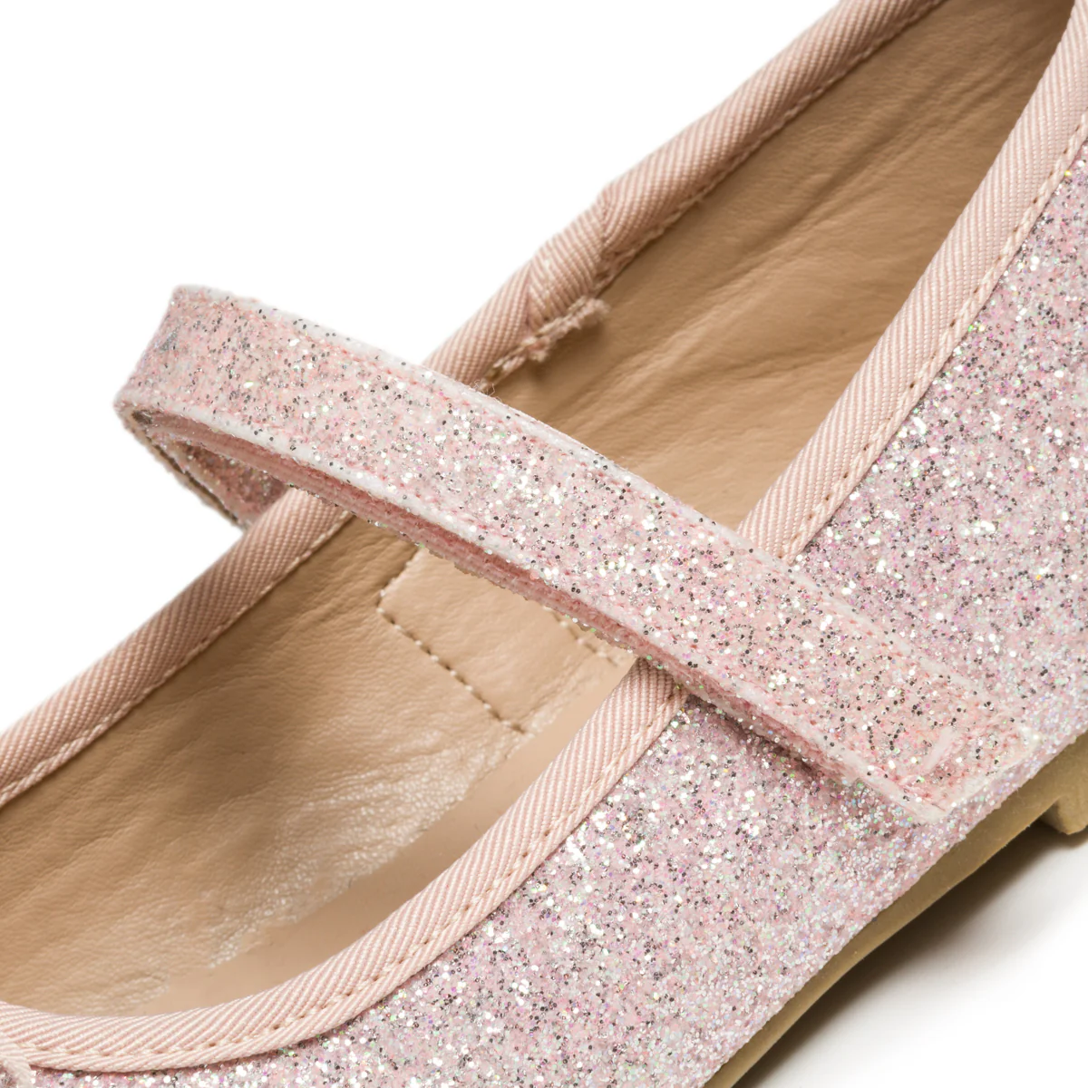 Ballerine rosa effetto glitterato con cinturino Le scarpe di Alice - Image 6