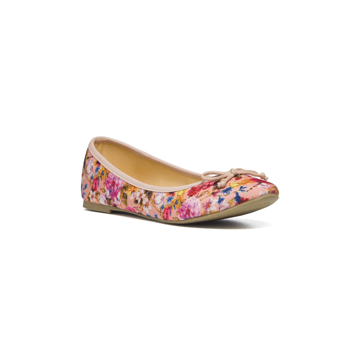 Ballerine rosa in tessuto con stampa floreale e fiocchetto Swish Jeans - Image 2