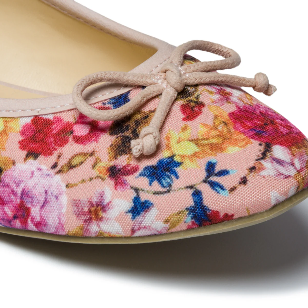 Ballerine rosa in tessuto con stampa floreale e fiocchetto Swish Jeans - Image 5