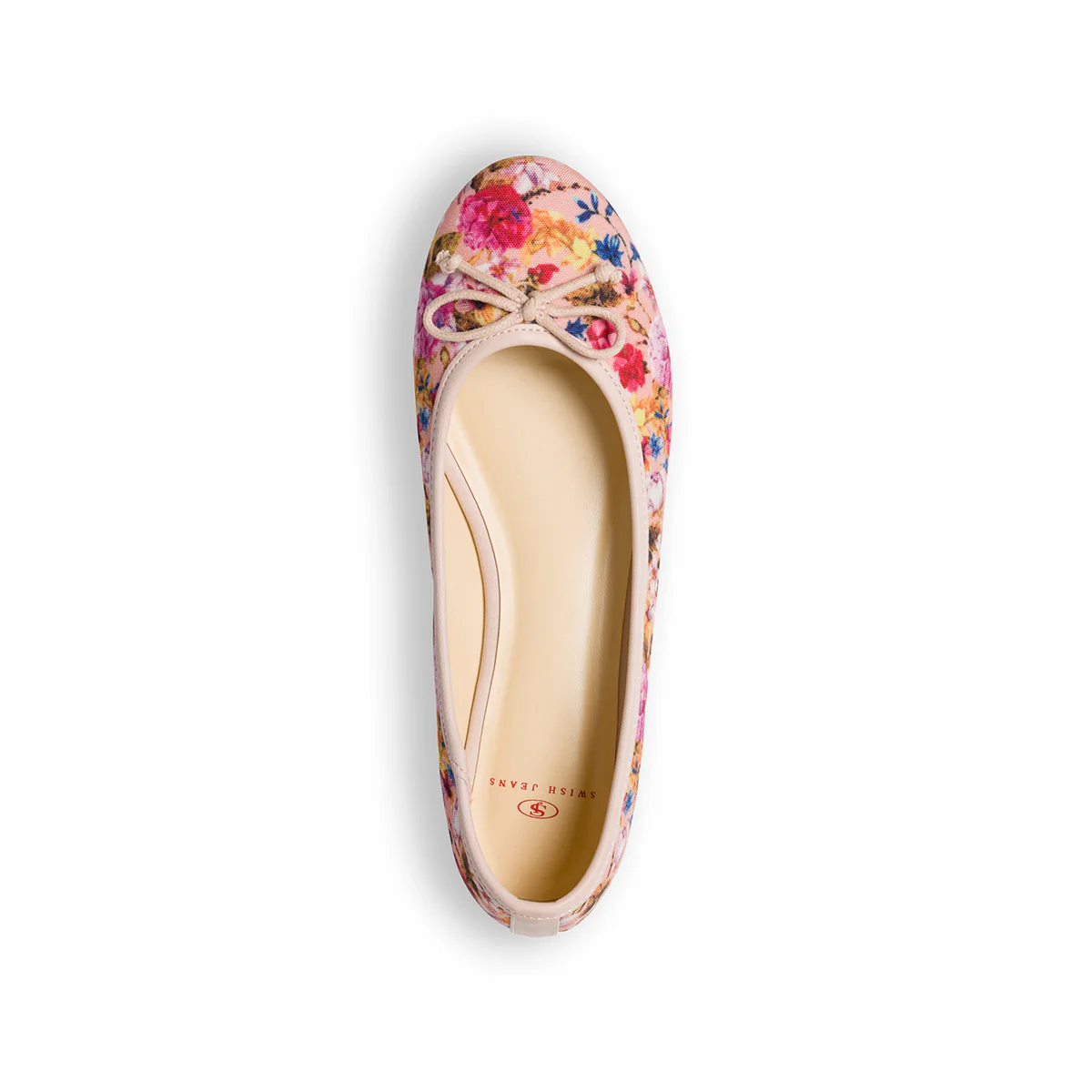 Ballerine rosa in tessuto con stampa floreale e fiocchetto Swish Jeans - Image 7