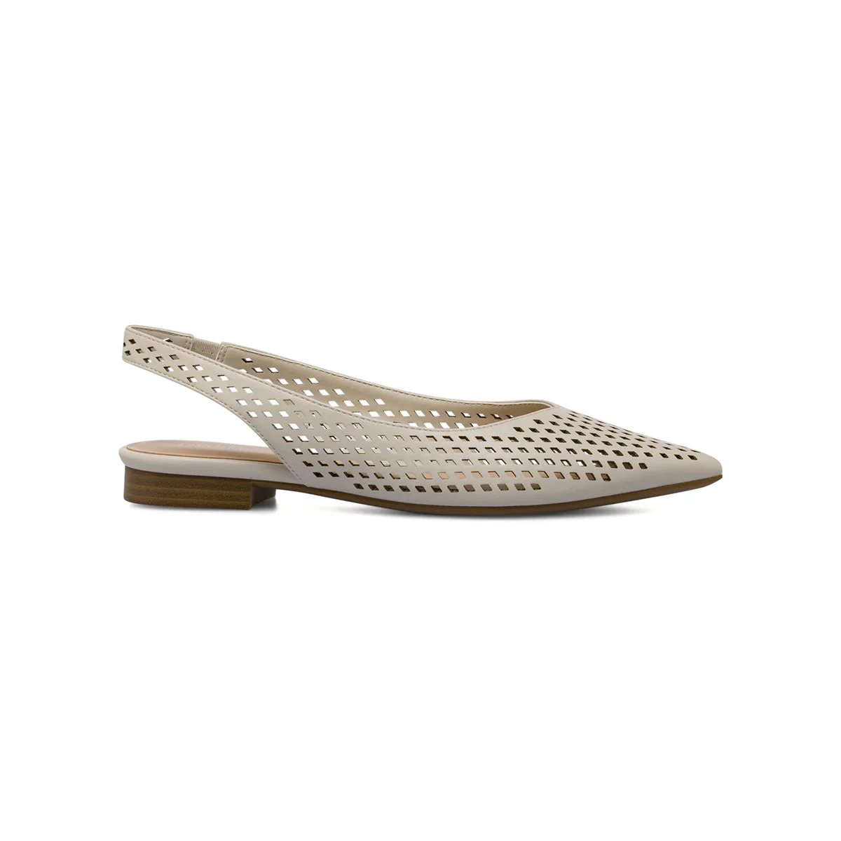 Ballerine slingback a punta da donna bianche traforate Lora Ferres