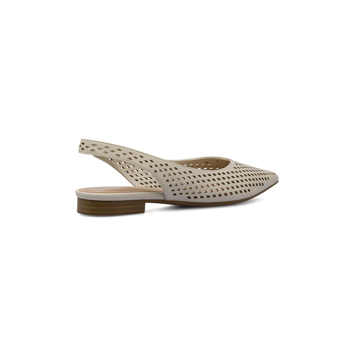 Ballerine slingback a punta da donna bianche traforate Lora Ferres - Image 3
